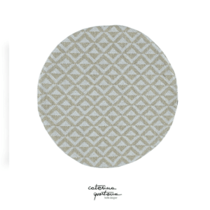 Linen placemat with Ecru and black lozenges design